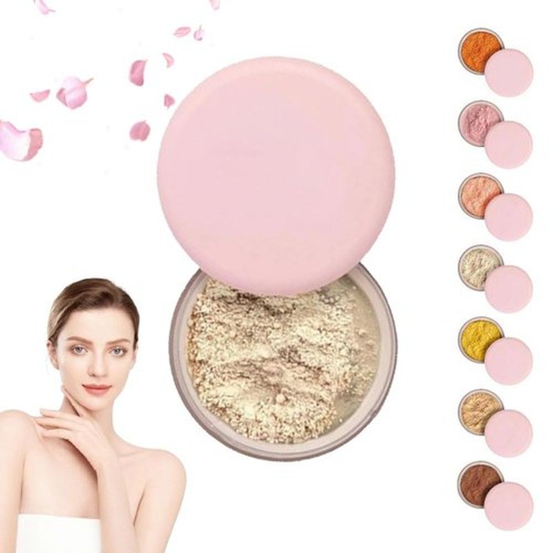 Blurring Setting Powder, 2025 Upgrade Pink Setting Powder Makeup Waterproof Setting Powder for All Skin Tones(#02)