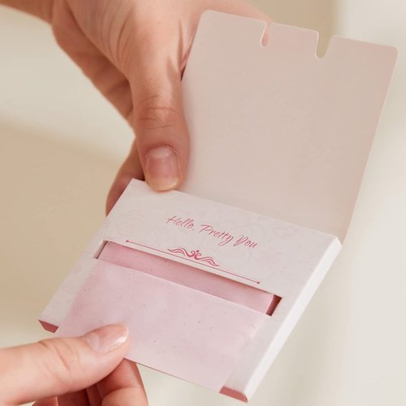 Makeup Mirror with Facial Oil Blotting Paper Sheets – 100 Counts, Silver Compact Folding Cosmetic Travel Mirror Pack (Rose)