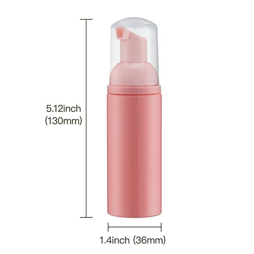 Tekson 10PCS Soap Foam Bottle (2 oz), Empty Travel Foaming Lash Shampoo for Cleanser, Dispenser (Pink Pump)