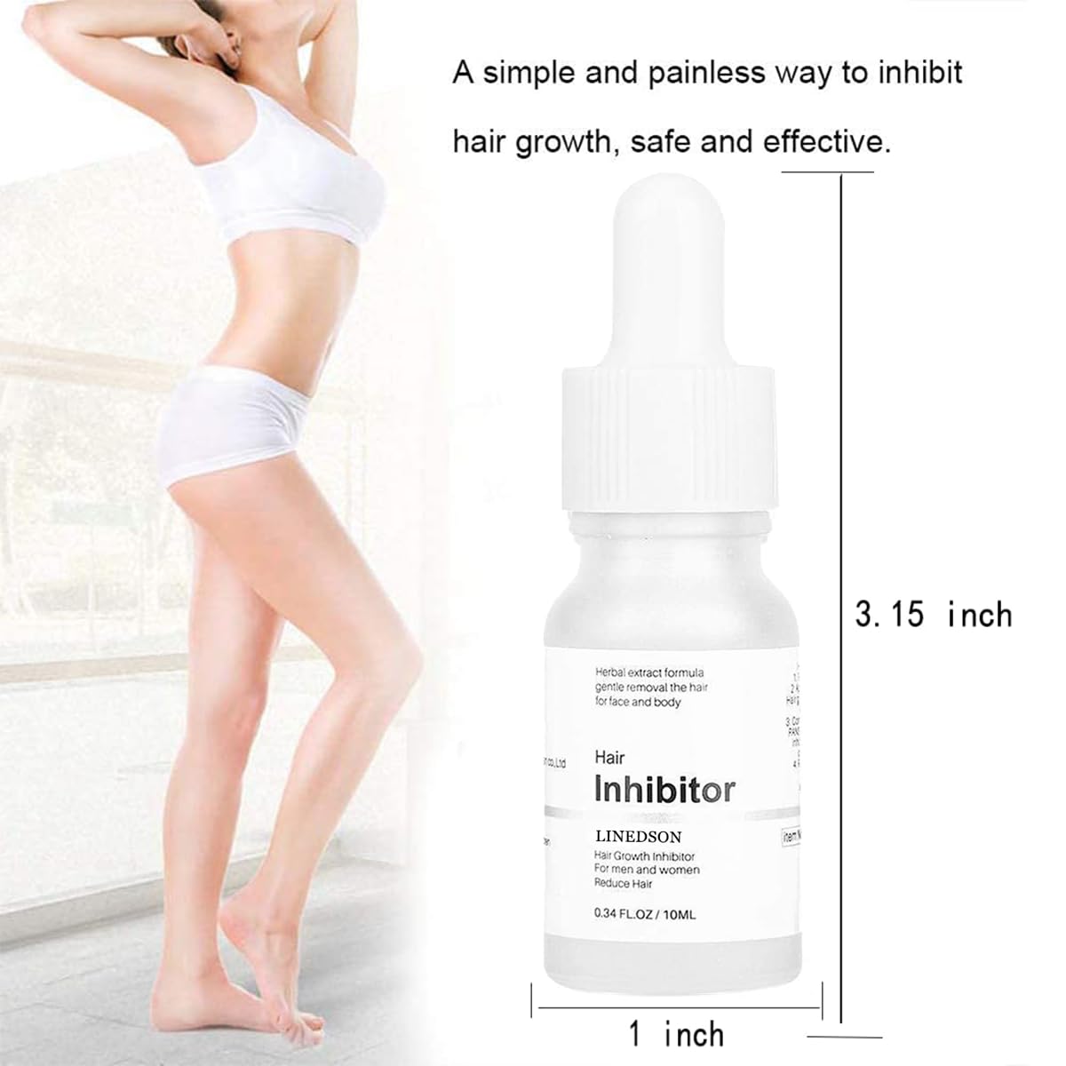 Generic Mild Hair Growth Inhibitor Serum,for Face, Arm, Legs Body Hair, Unscented, 0.34 Fl Oz, Lotion, Natural Plant Extract, Unisex