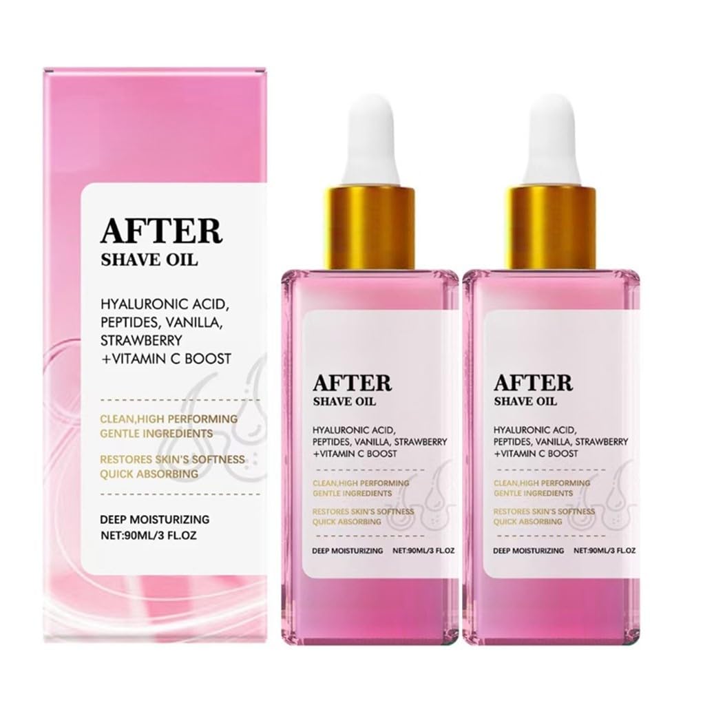 QIIZTOOZ Strawberry Vanilla After Shave Oil for Women - Soft After Shave, Smooth Skin Care, Prevent Ingrown Hairs & Dryness, After Shave Oil Strawberry & Vanilla Scent (2)