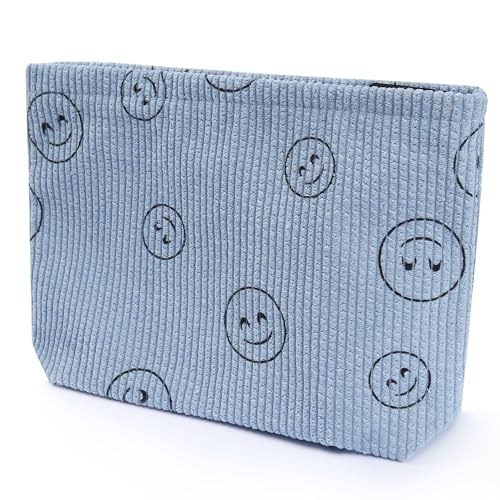 Wudimeitt Cosmetic bag Makeup bag Preppy Cute Corduroy Toiletry bag for women travel essentials (brownbrown)