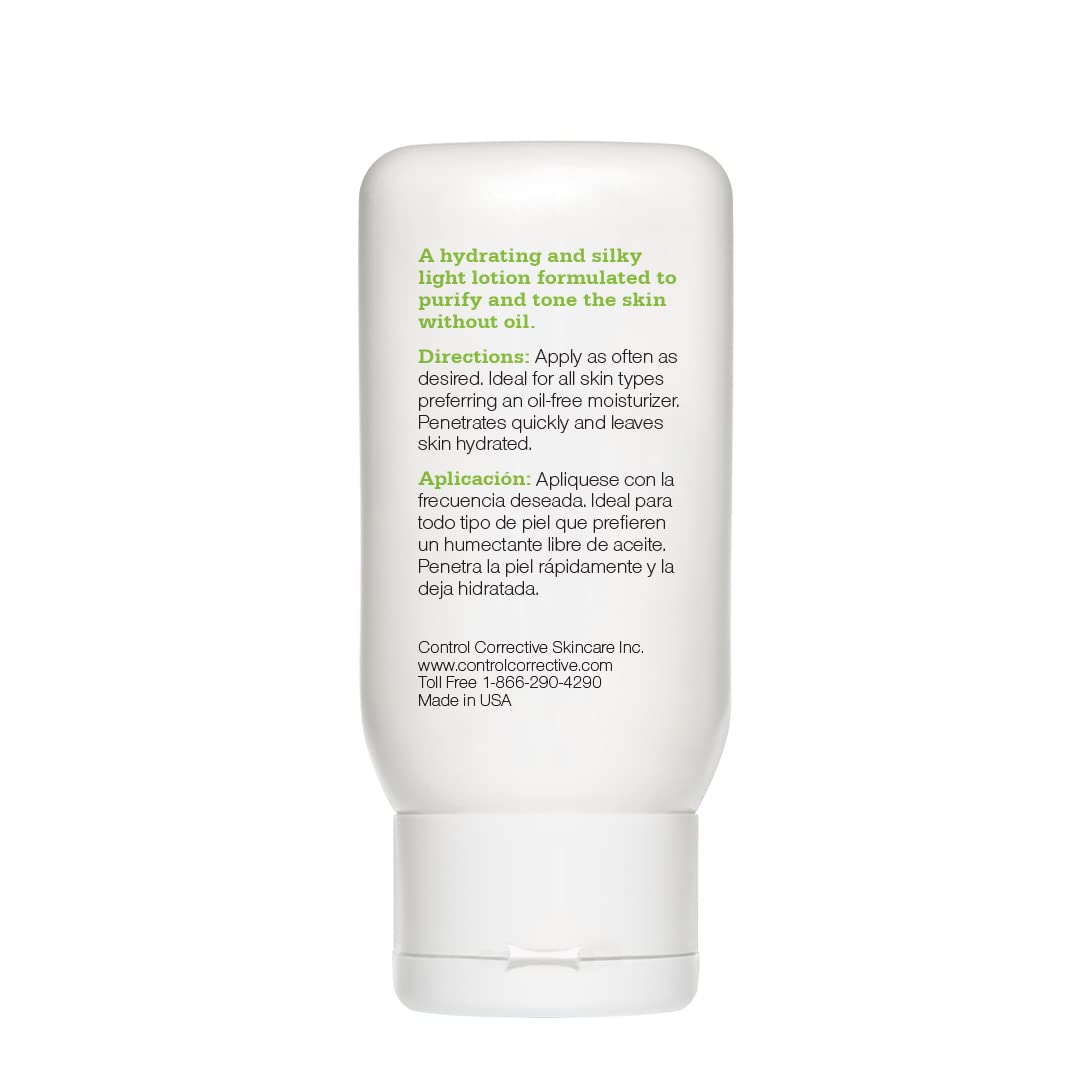 CONTROL CORRECTIVE Oil Free Hydrating Lotion, 2.5 Oz - Lightweight, Silky, Non-Comedogenic, Oil-Free, Facial Moisturizer, Leaves Skin Hydrated And Glowing, Calms, Purifies, Tones, Repairs, Balances