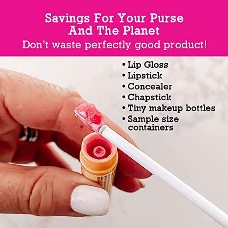 Spatty Lip Gloss Tiny Beauty Spatula (6 Inch Pink) Shark Tank Mom Made Scrape Last Drop of Lipstick, Mini Spatula Makeup, Long Makeup Spatula, Scoop for Makeup, Makeup Stocking Stuffer, Makeup Spatula