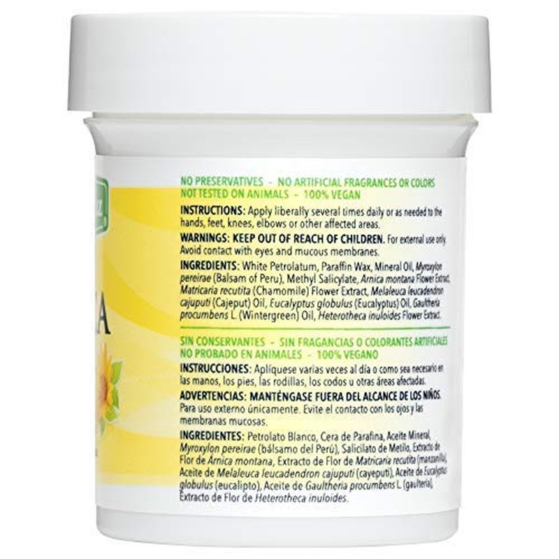 De La Cruz Arnica Salve, Foot Cream for Dry and Cracked Feet and Moisturizing Hand Salve for Dry Hands, 24 Hour Moisture for Dry and Rough Skin - (2 Ounces - 4 Jars)