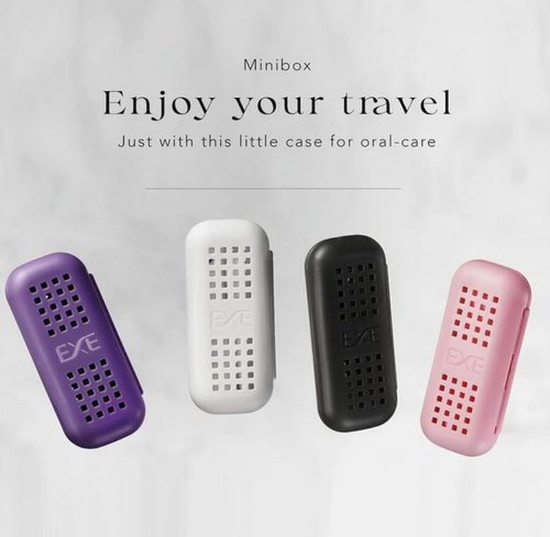 Minibox Folding Travel Toothbrush with Dual-Length Bristles & Case, Compact Mini Design for Business Trips, Camping, and Outdoor Activities, 4 Replaceable Brush Heads, Black