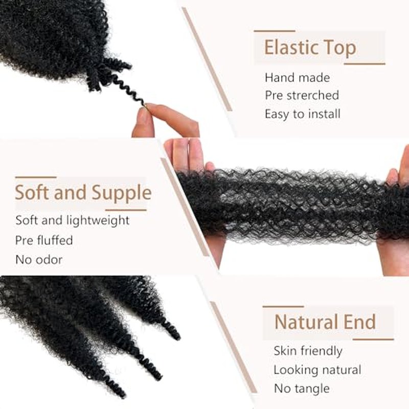 8 Packs Cuban Twist Hair 12 Inch Marley Twist Braiding Hair Crochet Color T30# Afro Spring Twist Hair Afro Marley Kinky Hair Afro Twist Hair for Soft Faux Locs