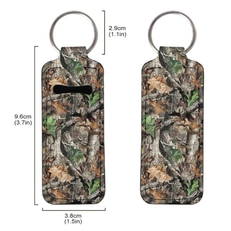 SEANATIVE Camo Hunting Chapstick Holder 5 PCS Lipstick Holder Keychain Lipstick Sleeve Pouch Lip Balm Holder Lipstick Bag for Keychain Travel Accessories Gift for Girls and Women