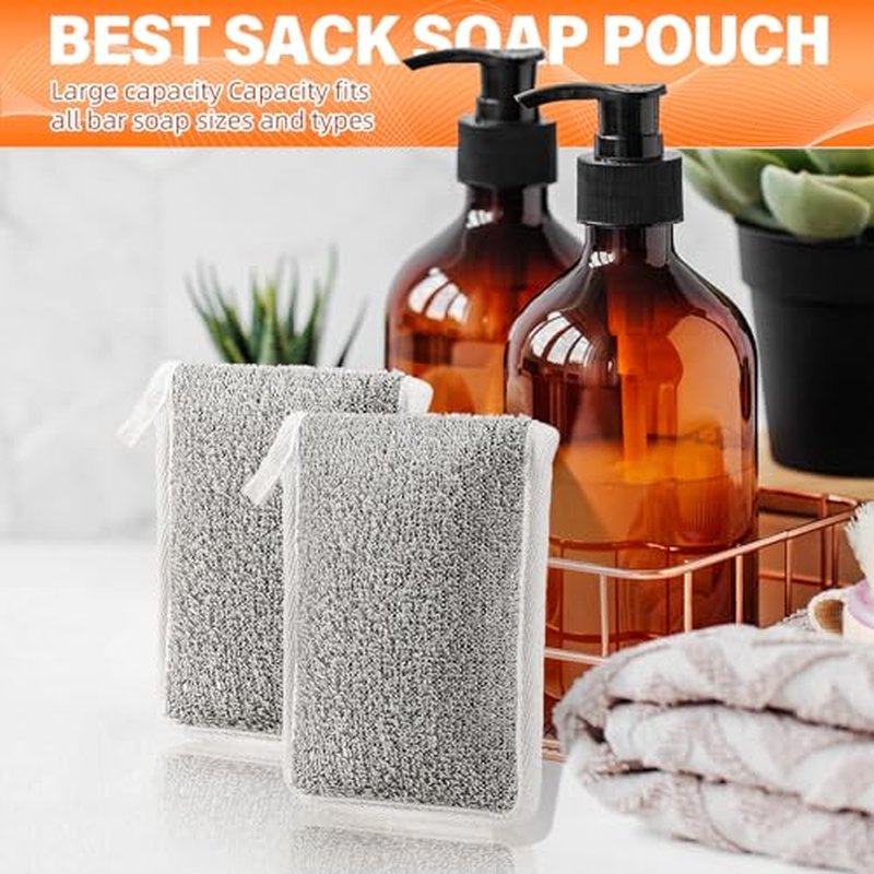 RIUOTA 4 Pieces African Bath Sponge African Net Long Net Bath Sponge Transform Your Shower Routine with African Bath Sponges for Exfoliated, Silky Smooth Skin(Blue, Green, Purple, White)
