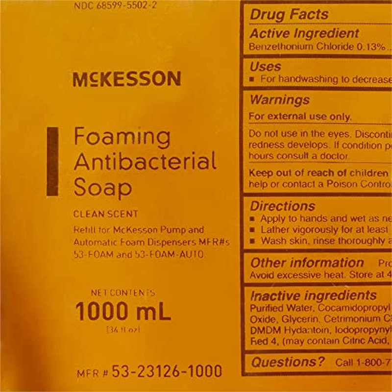 McKesson Foaming Hand Soap Refill, 1000 mL [Pack of 1] Foaming Dispenser Refill, Clean Scent