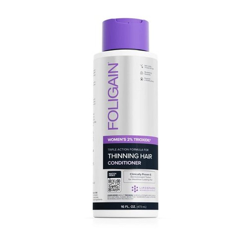 Foligain Triple Action Conditioner For Thinning Hair For Women with 2% Trioxidil | Hair Stimulating Conditioner | Women's Volumizing Conditioner (16oz) (15244)