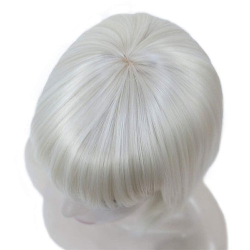 Aimole Short Straight Bob Wig Cute Flat Bangs Synthetic Full Women Wigs (614-Pale Blonde)