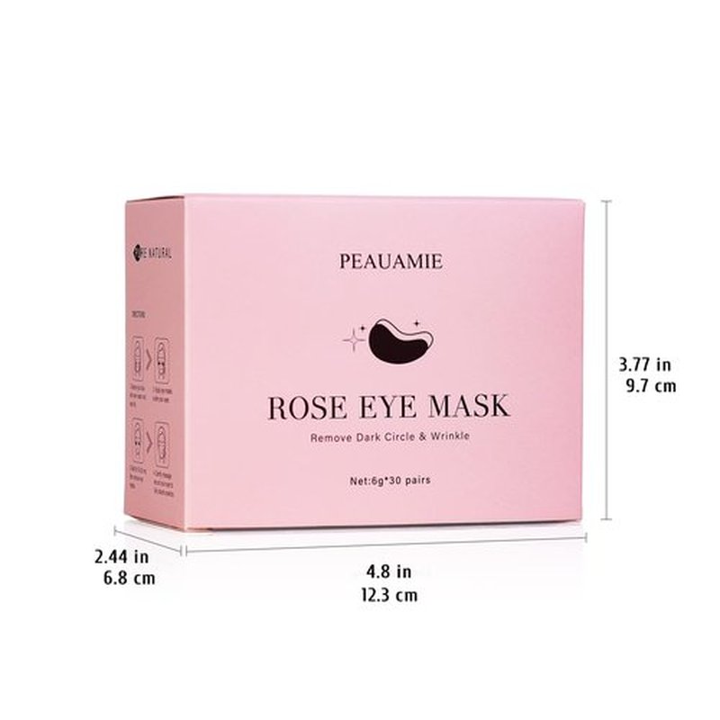 PEAUAMIE Under Eye Patchs (30 Pairs) Rose Eye Mask for Dark Circles and Puffiness Wrinkle Eye Bags (Rose)