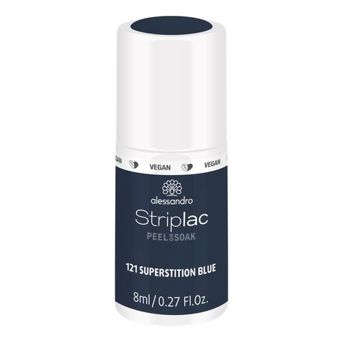 alessandro Striplac Peel or Soak Nail Polish - Long Lasting Wear - Quick Drying Time - Offers a Variety of Colors - Delivers Professional Results - Vegan - Cruelty Free - Superstition Blue - 0.27 oz