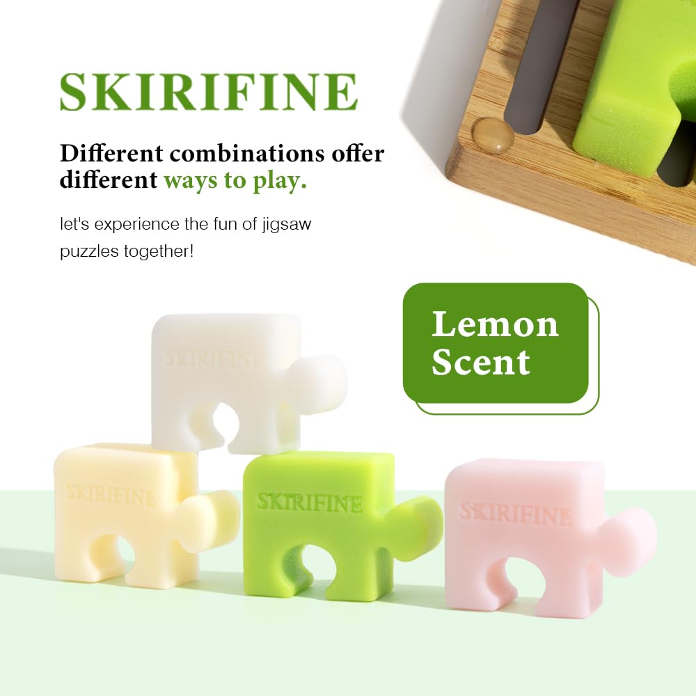 SKIRIFINE Puzzle Lemon Solid Shampoo Bar for Oily Hair, 3.5 oz