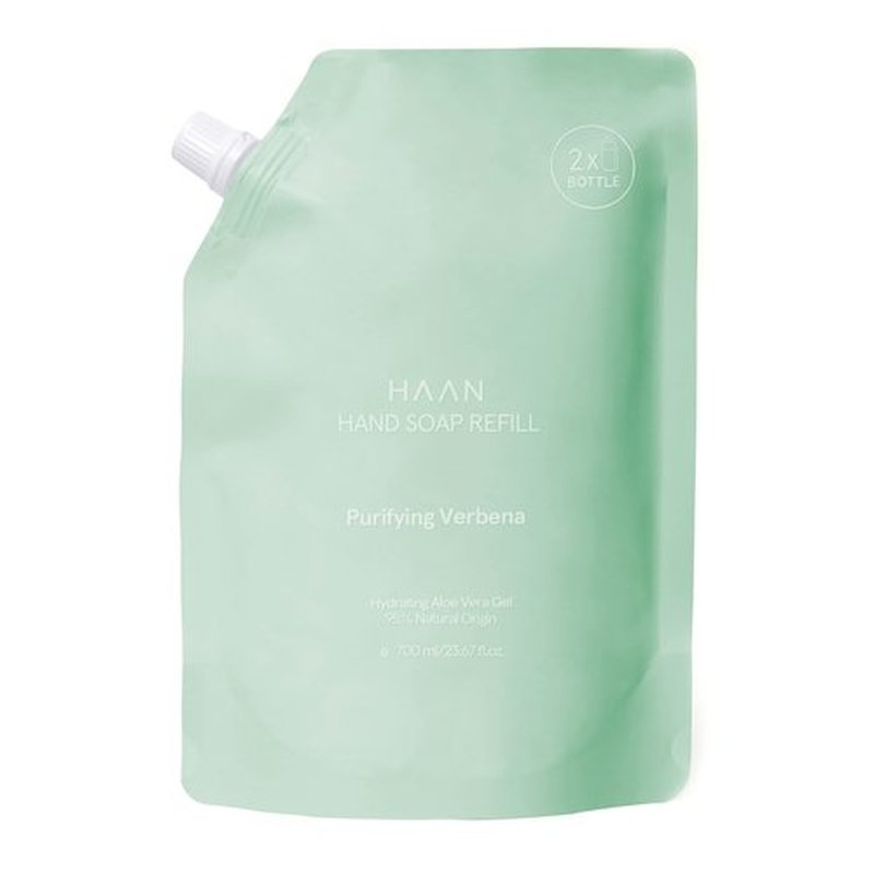 HAAN Foaming Hand Soap Refill | Moisturizing Liquid Hand Soap for Dry Skin | Multi Purpose Hand Wash with Aloe Vera & Cocos Nucifera | Bathroom Soap w/Pump Dispenser | Purifying Verbena - 23.67 Fl Oz