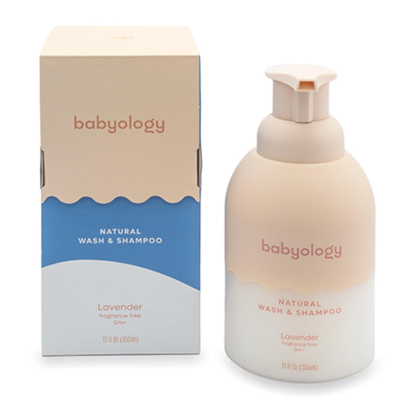 Babyology - 100% Edible Ingredients - All Natural Baby Wash and Shampoo Lavender + Organic Baby Lotion SET - 12 FL OZ Good for Sensitive Skin or Eczema - Non Toxic - Fragrance Free (Set of 2)