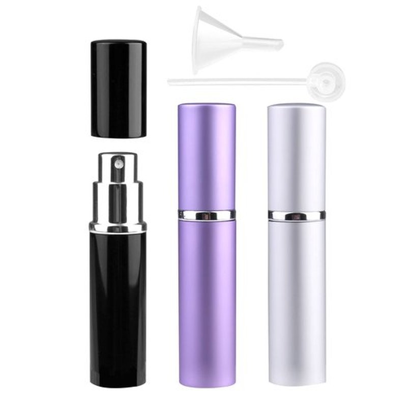 Zingso Refillable Travel Perfume Atomizer Bottles, 3 Pcs 6ml Mini Portable Spray Bottles Refillable Perfume Aftershave Atomizer Empty Travel Bottles with Funnel and Perfume Diffuser Tool