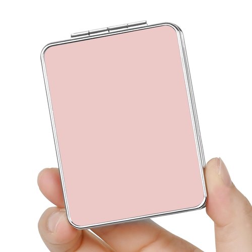 dcdcee Pocket Mirror, Small Travel Mirror with Magnification, Portable Double-Sided Magnifying Cosmetic Mirror for Daily (Pink)