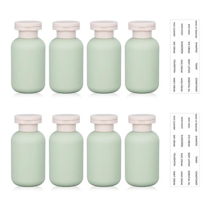 UMETASS 3.4 oz Plastic Small Travel Shampoo Bottles, Refillable Flip Cap Squeeze Bottles for Toiletries, Leakage-proof Travel Shampoo and Conditioner Bottles(8 pack)