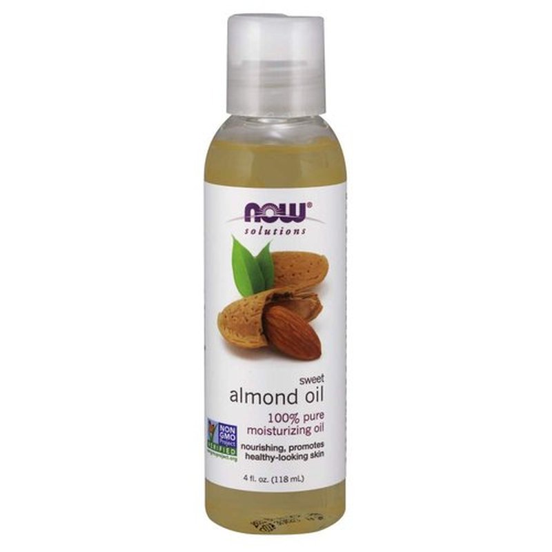 NOW Foods Solutions, Sweet Almond Oil, 100% Pure Moisturizing Oil, Promotes Healthy-Looking Skin, Unscented , 4-Ounce