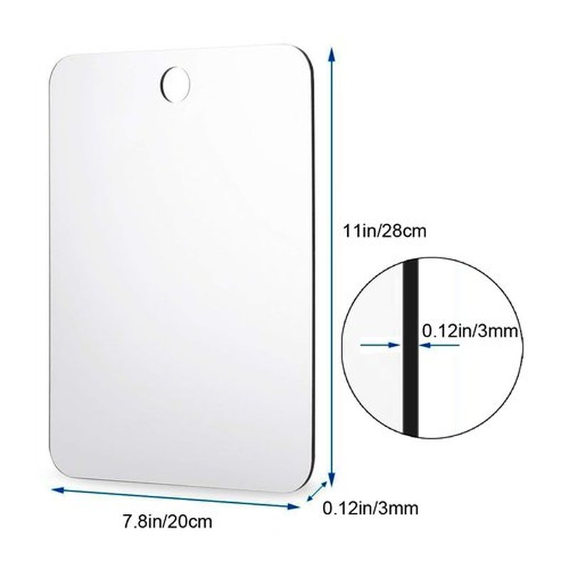 DFLLLO Large Fogless Shower Mirror, Anti-Fog Shower Mirror (11”X7.8 ”), Fog-Free Travel Shave Mirror, Shatterproof Shaving Mirror, Wall Hanging Mirror, Portable Makeup Mirror