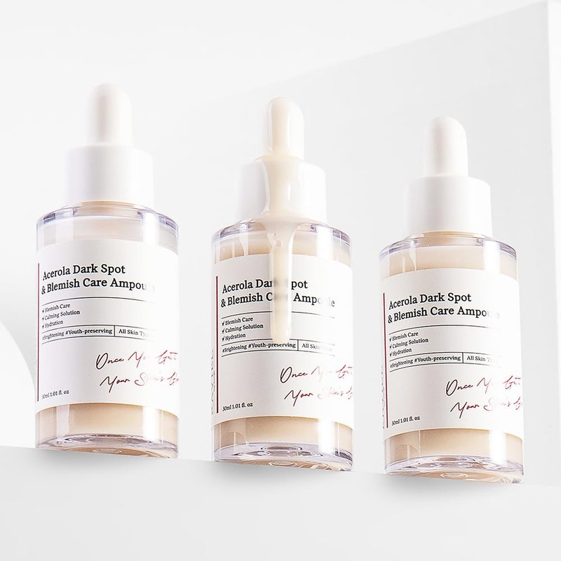Acerola Dark Spot & Blemish Care Ampoule - Vitamin C Serum for Dark Spots, Uneven Tone & Dull Skin | 30ml (1.01 fl oz)