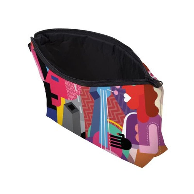 LOOMILOO Small Toiletry Bags for Women, Adorable Roomy Makeup Pouch Travel Water Resistant Cosmetic Purse Accessories Organizer Gift(Modern Abstract 55542)