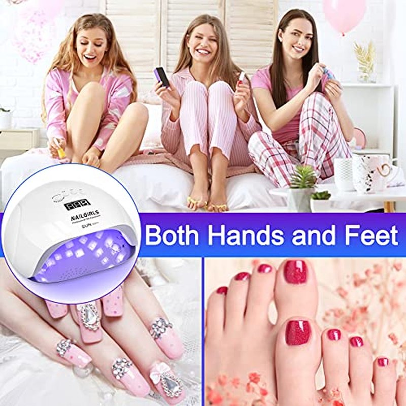 NAILGIRLS UV LED Nail Lamp, 150W Fast Curing UV Light for Gel Nail, Professional UV Nail Lamp 4 Timer Setting with Automatic Sensor, Nail Dryer with 36pcs Lamp Beads for Home, Salon, White