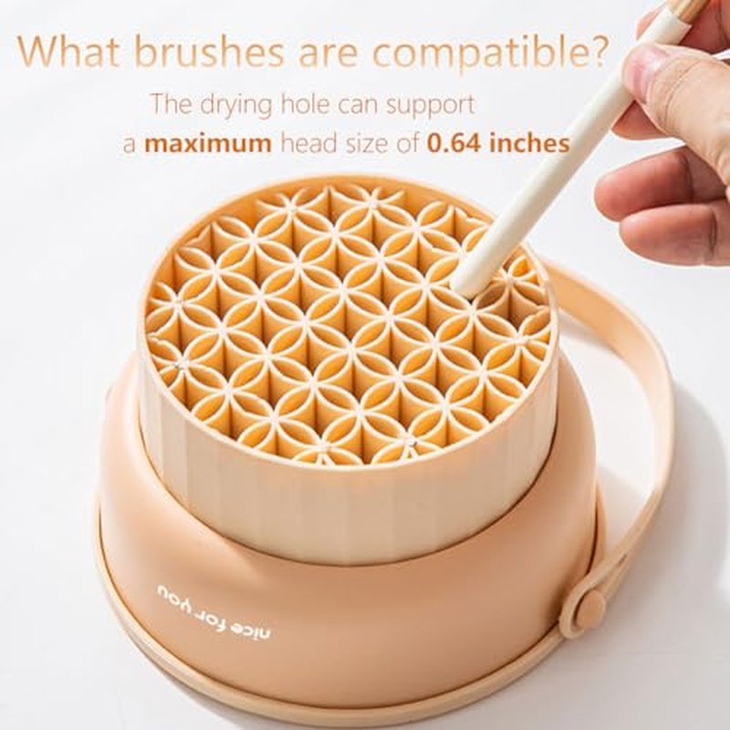 Makeup Brush Cleaning Set Makeup Brushes Cleaner Holder 3 in 1 Portable Cleaning Tool for Brushes, Powder Puffs, and Sponges with Bowl, Holder & Mat(apricot)