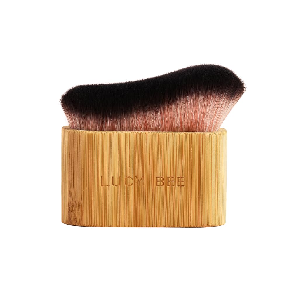 Lucy Bee Large Blending Brush for Self Tan and Makeup, Supersoft Bristles, Sunless Tanner Kabuki Brush, Streak Free Self Tanning Applicator For Face & Body, Natural Looking Tan