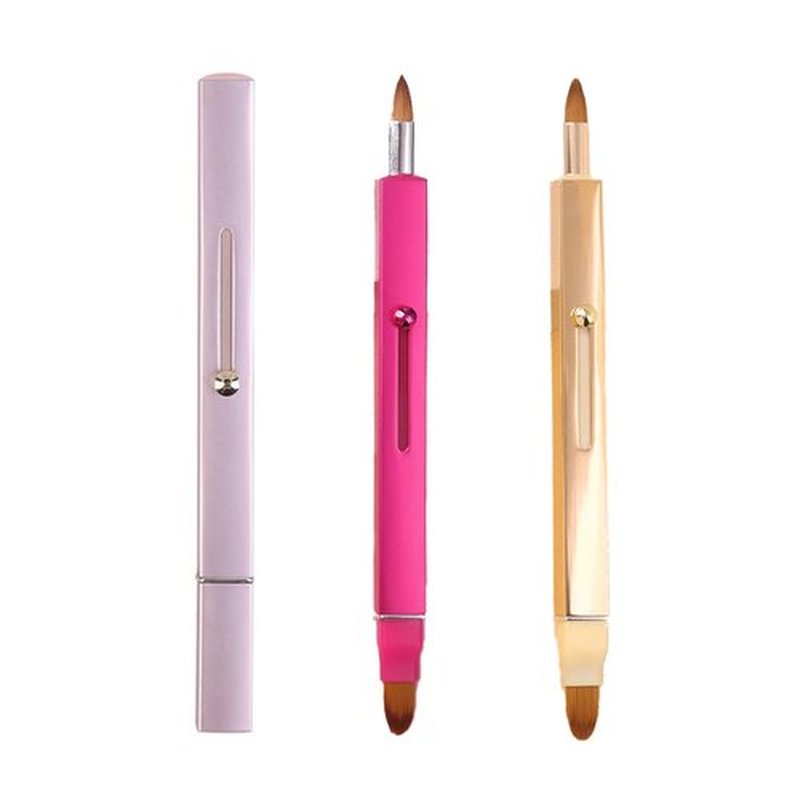 Lip Applicator Brush - 3 Pack Exquisite Professional Dustproof Retractable Lip Brush - Makeup Lipstick Lip Gloss Applicators (Pink Red Gold)