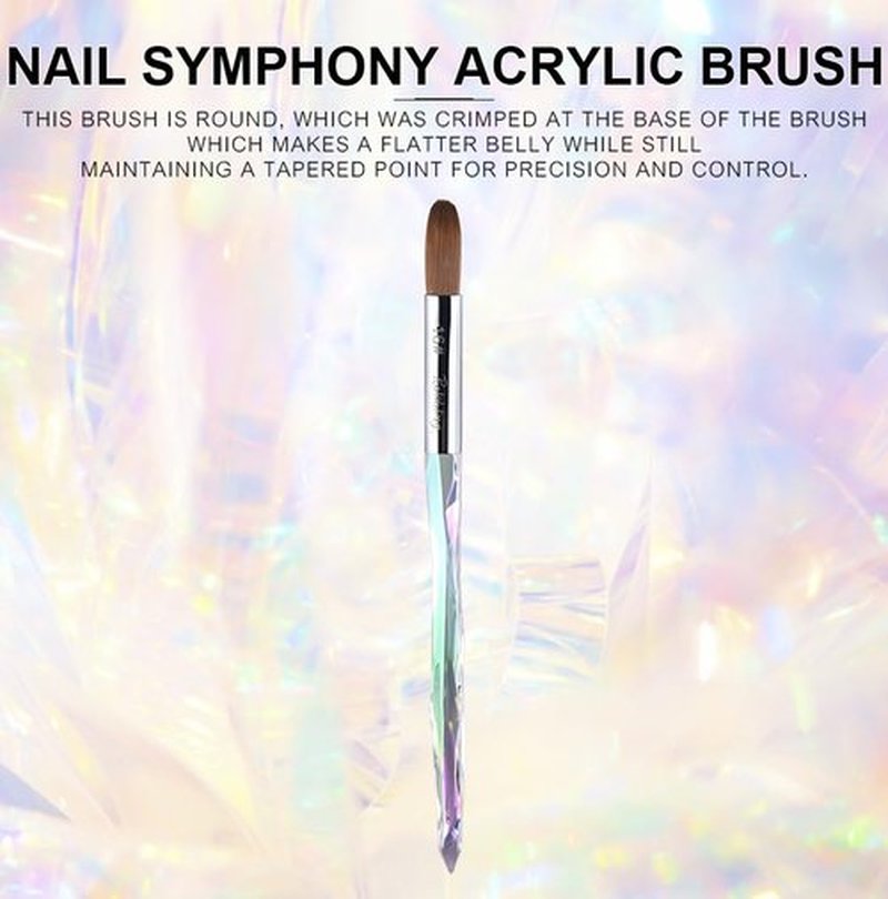 Rolabling Nail Art Brush Acrylic Brush Nail Pen with Symphony Diamond Handle Manicure Design Nail Art Tool (16#)