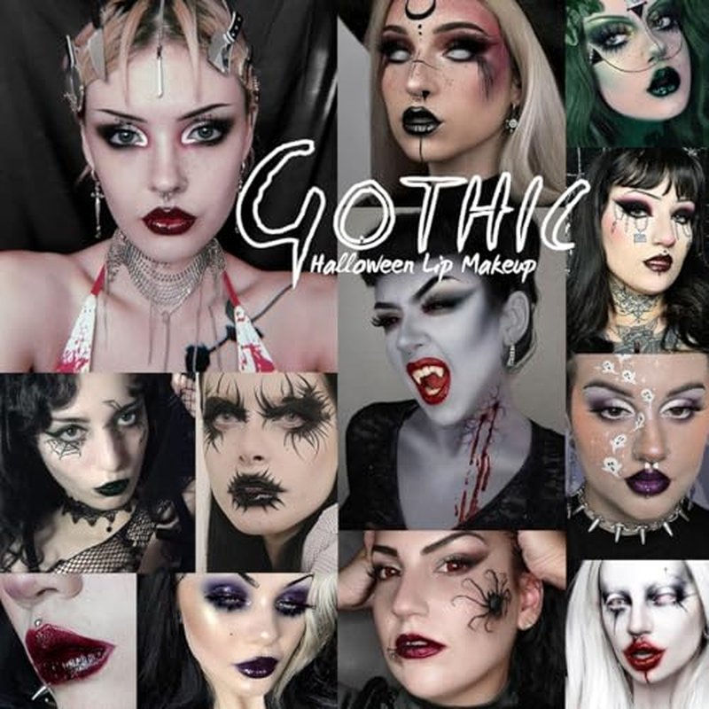 oygcee Black Gothic Lip Gloss - Long-Lasting, Waterproof & Non-Sticky | Moisturizing, High Pigmented Vegan Lip Gloss for Bold Cosplay, Vampire & Halloween Makeup