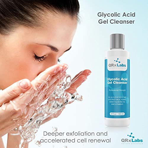 QRxLabs Acne Care - Acne Control Pads with 10% Glycolic + 2% Salicylic Acid, Niacinamide Serum for Enhanced Penetration, Glycolic Acid Face Wash for Clear, Smooth Skin - 3 Powerful Formulas