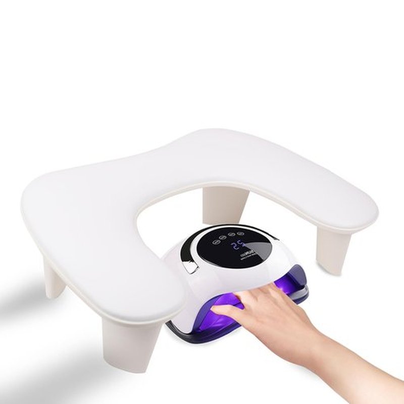Arm Rest for Nails Tech,U-shaped Manicure Nail Hand Rest Pillow Cushion, Big Microfiber Leather Nail Arm Rest Stand for Acrylic Nail Art Tech(White)
