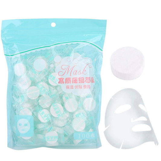 ZJchao Disposable Mask, 100Pcs/Pack Self-made DIY Mask, Non-Woven Compressed Sheets Mask, Individually wrapped Mask Paper for Home Travel Use