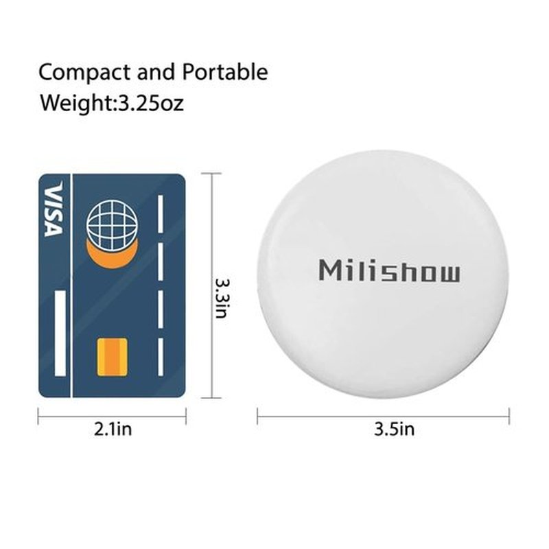 Milishow Compact Mirror with LED Light,1x/10x Magnifying Rechargeable Mirror,3.5in, Dimmable Travel Mirror for Purse,Pocket,Handheld 2-Sided Makeup Mirror
