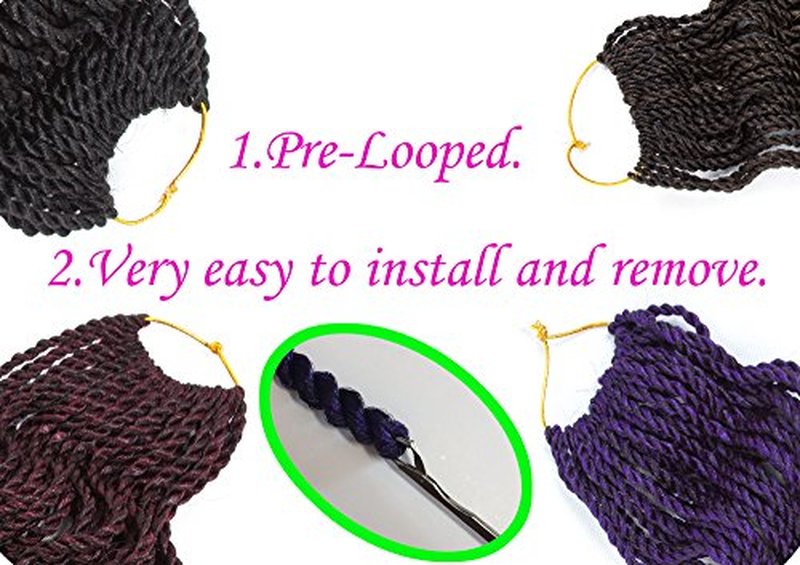 Senegalese Twist Crochet Hair for Black Women 14 Inch Pretwisted Crochet Hair 9 Packs Boho Goddess Twist Crochet Hair Pre Looped Hot Water Setting Crochet Twists with Natural Straight Ends