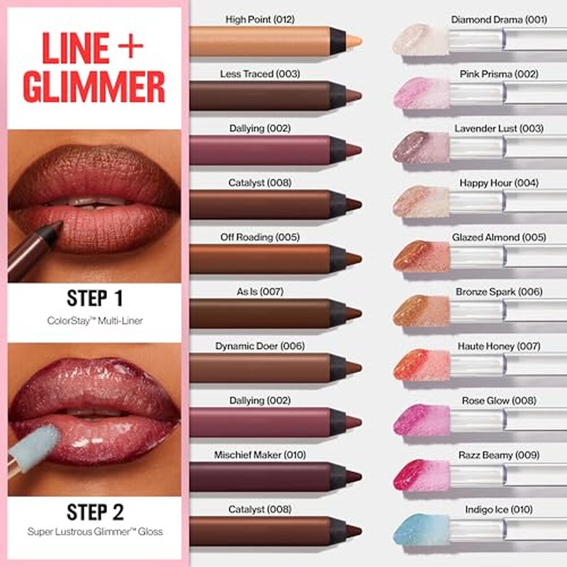 REVLON Super Lustrous Glimmer Gloss, Lip Makeup, Non-Sticky Finish Made with Plant-Based Glitter and Light-Refracting Pearls for High-Impact Shimmer, 010 Indigo Ice, 0.13 fl oz