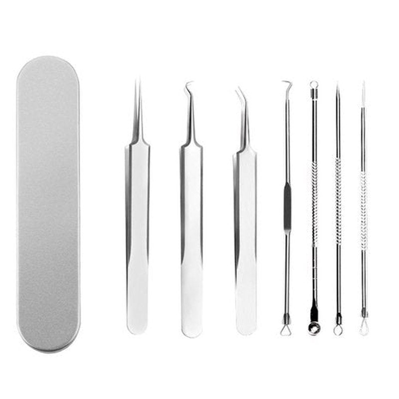 Usiveinborn Blackhead Remover, Usiveinborn Tweezers, Professional Stainless Steel Facial Blackhead Remover Tweezers, Blackhead Tweezers, Blackhead Remover Tweezers Set (F)