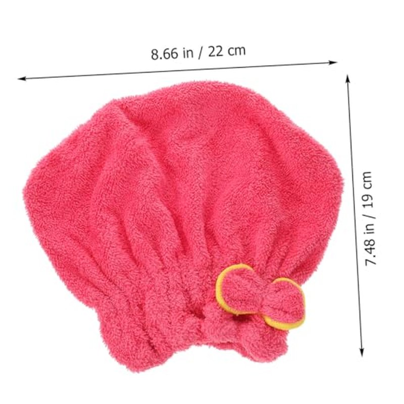 FOYTOKI Hair Drying Cap Towel for Hair Shower Hat for Plopping Cap Curly Hair Beaded Headpiece Hair Turbans for Wet Hair Bath Towel Hat Bath Wipes Shower Cap Rosy