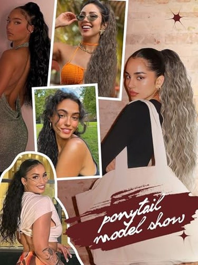 Molefi Ponytail Extension,Auburn Brown 30Inch Synthetic Hair Extensions Ponytail Long Curly Ponytail Hairpiece for Women Claw Clip in Ponytail for Daily Use