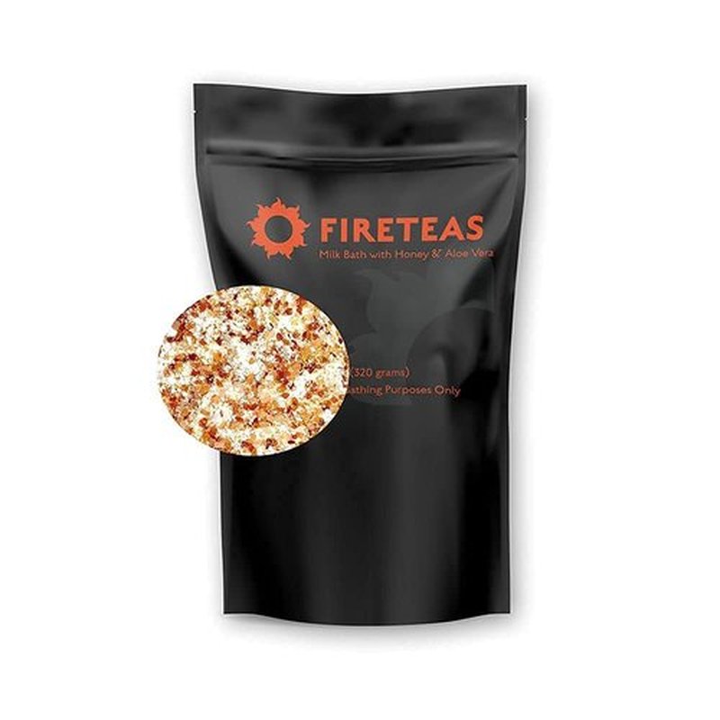 FIRETEAS Coconut Milk Bath, Honey & Aloe Vera - Himalayan Salt, Dead Sea Salt, Epsom Salt, Coconut Milk Powder, Honey Granules & Aloe Vera Extract Powder. Cleansing & Detoxing