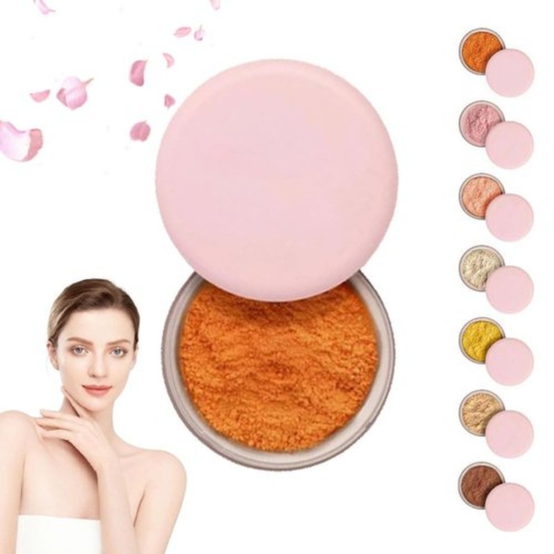 Blurring Setting Powder, 2025 Upgrade Pink Setting Powder Makeup Waterproof Setting Powder for All Skin Tones(#07)