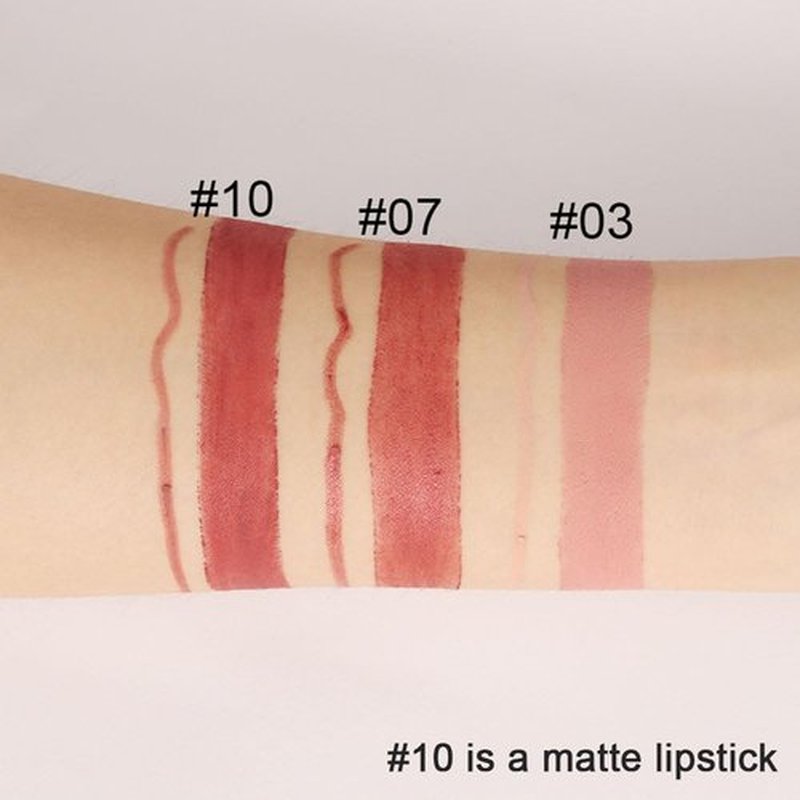 2 in 1 Light Brown Matte Lip Liner & Lipstick Combination, DNM Metallic Dual Ended Lipstick, Lip Liner, Lip Gloss, 24 Hour all Day Long-Lasting Waterproof Lipliners Pen for Women Lip Makeup Gift 10#