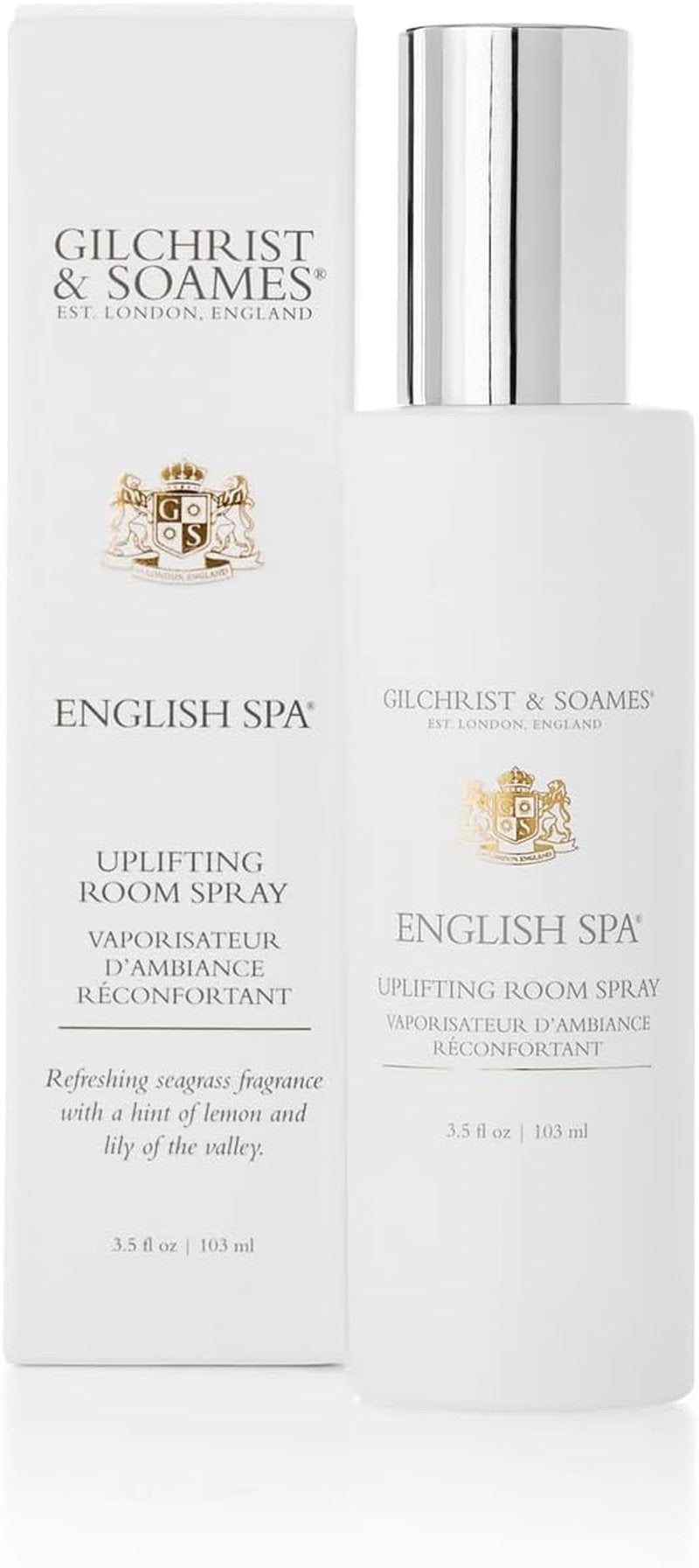 English Spa Room Spray - Sea Grass, Lemon & Lily of the Valley - 3.5oz Home & Travel Freshener
