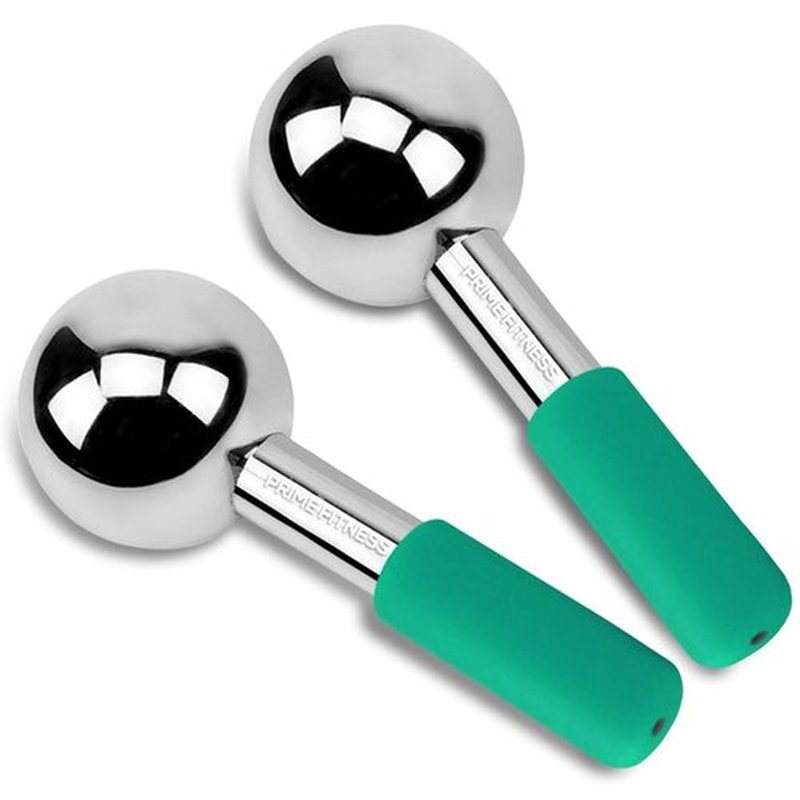 Ice Globes for Facials | Unbreakable Steel Cooling Roller | Cryo Sticks for Face | Massager for Face Neck & Eyes | Skin Care for Dark Circles, Puffiness, Wrinkles, Collagen Production (GREEN)