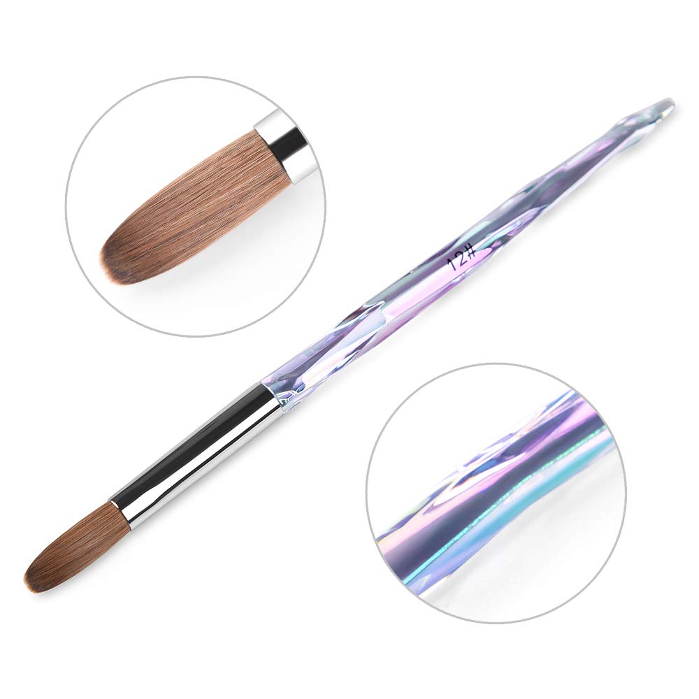 Rolabling Nail Art Brush Acrylic Brush Nail Pen with Symphony Diamond Handle Manicure Design Nail Art Tool (Set-3)