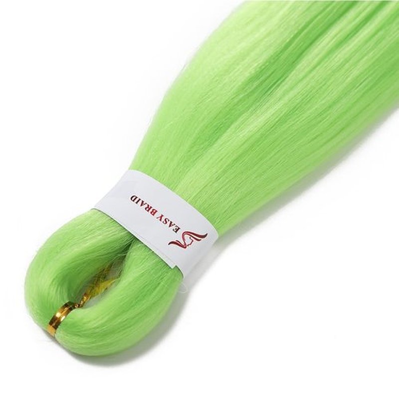 Xiaofeng 3 Packs/Lot Pre Stretched Braiding Hair Extensions for Women Crochet Braids Hair Green 26 Inch Hot Water Setting Synthetic Fiber Braiding Hair Extensions for Girls100g/Pack (light green)